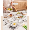 Bát đĩa sứ chấm bi sang trọng - Bát cơm tay cầm, đĩa dài, bát vuông, chỉ 19.500₫