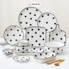 Bát đĩa sứ chấm bi sang trọng - Bát cơm tay cầm, đĩa dài, bát vuông, chỉ 19.500₫ 5