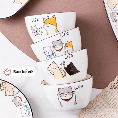 Bát đĩa sứ hình mèo dễ thương, thiết kế pet, chỉ 20.000đ - ưu đãi giảm từ 25.200đ 5