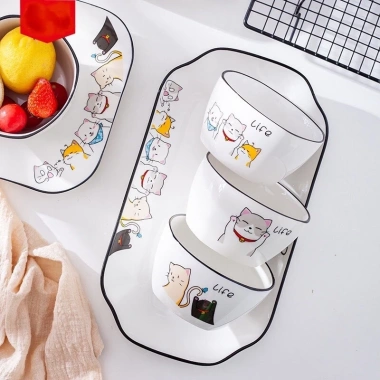 Bát đĩa sứ hình mèo dễ thương, thiết kế pet, chỉ 20.000đ - ưu đãi giảm từ 25.200đ 9