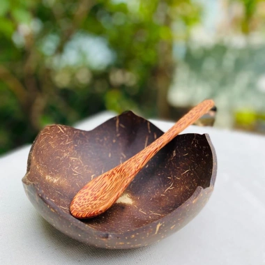 Bát dừa & Đĩa dừa hoa sen - Đồ dùng ăn vặt, hạt khô, mứt, chè, salad, giảm giá còn 15.000₫ 2