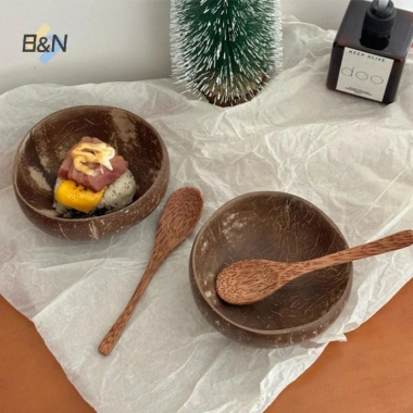 Bát Dừa Gỗ Handmade B&N Bộ Đồ Ăn Thìa Nĩa cho Salad, Tráng Miệng Giá 39.600 VND