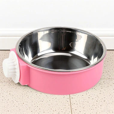 Bát đựng thức ăn cho thú cưng treo lồng thép không gỉ, chống đổ, tháo rời, giá 151.043₫ 6