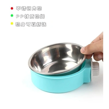Bát đựng thức ăn cho thú cưng treo lồng thép không gỉ, chống đổ, tháo rời, giá 151.043₫ 7