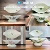 Bát gà, Đĩa thuyền, Đĩa đựng trái cây - Gốm sứ cao cấp Bát Tràng loại 1, quà tặng, men kem, vẽ tay, giá 112.500 VND