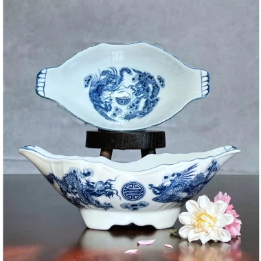 Bát gà rồng gốm sứ 30cm - Nguyên con cúng, bát Tràng, giảm 50% chỉ 95.000đ