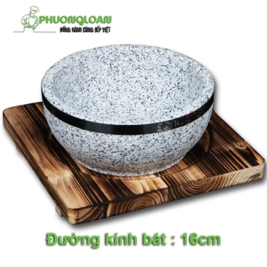 Bát giữ nhiệt SANCONG đá thố Hàn Quốc, kèm đế gỗ, thố đá tiện dụng - Giá chỉ 70.438₫