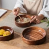 Bát gỗ nguyên khối LEOTA - Đĩa salad xếp chồng, khay sushi đa năng, giá ưu đãi 221.760₫ 5