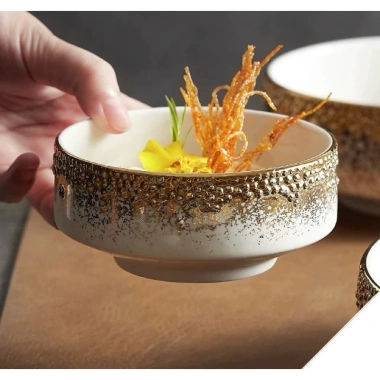 Bát gốm sứ nhũ vàng sang trọng, đẳng cấp cho nhà hàng khách sạn, giá ưu đãi 159.000₫ 8 Bát gốm sứ nhũ vàng sang trọng, đẳng cấp cho nhà hàng khách sạn, giá ưu đãi 159.000₫ 8