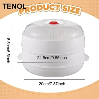 Bát hấp lò vi sóng 2 lớp chịu nhiệt – Dễ làm sạch, sưởi ấm rau, nấu ăn, phô mai – 145.200₫ 9