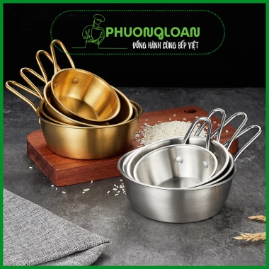 Bát inox 304 Hàn Quốc đa năng, tay cầm vàng bạc, chén rượu cao cấp - Giá 33.750₫