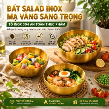 Bát Inox Đựng & Tô Mỳ Lạnh Hàn Quốc - Chén Inox Ăn Cơm Trộn Bột Mạ Vàng Bạc, Giá Siêu Tiết Kiệm 23.042₫