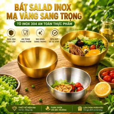 Bát Inox Đựng & Tô Mỳ Lạnh Hàn Quốc - Chén Inox Ăn Cơm Trộn Bột Mạ Vàng Bạc, Giá Siêu Tiết Kiệm 23.042₫
