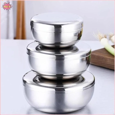 Bát inox Hàn Quốc N & X lớn có nắp, chống bỏng, an toàn cho trẻ em, giá ưu đãi 67.540₫