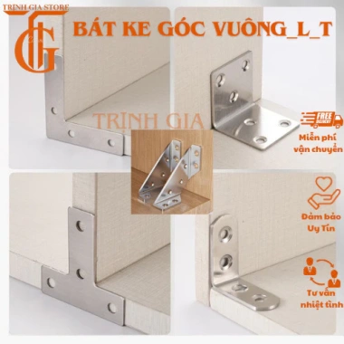 Bát ke góc vuông inox cao cấp - Đẹp, bền, phù hợp tủ kệ và bàn ghế, giá 37.000₫