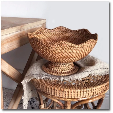 Bát mây & khay mây có chân đế - Đựng hoa quả, bánh kẹo, thờ cúng, decor nhà cửa, giảm 20% 200k 2