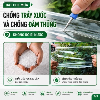 Bạt nhựa trong suốt PVC che mưa, chống nắng bền cho mái hiên, sân vườn - 154.077₫ 4