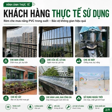 Bạt nhựa trong suốt PVC che mưa, chống nắng bền cho mái hiên, sân vườn - 154.077₫ 9