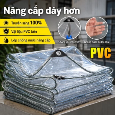 Bạt nhựa trong suốt PVC che mưa, chống nắng bền cho mái hiên, sân vườn - 154.077₫ 10
