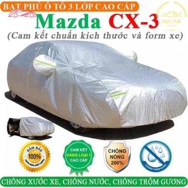 Bạt Phủ Mazda CX3 3 Lớp Ép Nhiệt Tráng Nhôm - Chống Nắng Mưa Cháy, Giá 299k Bạt Phủ Mazda CX3 3 Lớp Ép Nhiệt Tráng Nhôm - Chống Nắng Mưa Cháy, Giá 299k