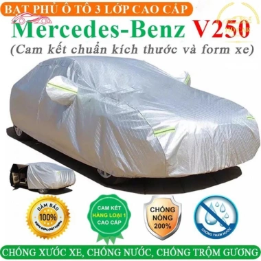 Bạt Phủ Mercedes Benz V250 3 Lớp Ép Nhiệt Tráng Nhôm Chống Nắng Mưa Cháy 299.000