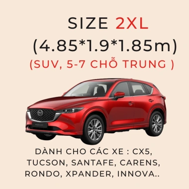 Bạt phủ ô tô áo bạc Loại 2 - Chống nước, nóng, xước, mưa, bụi cho xe 4-7 chỗ và bán tải, 309.000đ