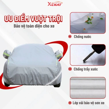 Bạt phủ ô tô Oxford cao cấp XCHAT - Chống nắng mưa, bụi, xước, đa size Sedan SUV Bán tải 12T, giá 459k