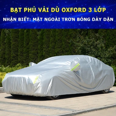 Bạt phủ ô tô vải dù Oxford 3 lớp tráng bạc - Chống nắng mưa, bảo vệ 4-7 chỗ, giá chỉ 409.699₫ 3