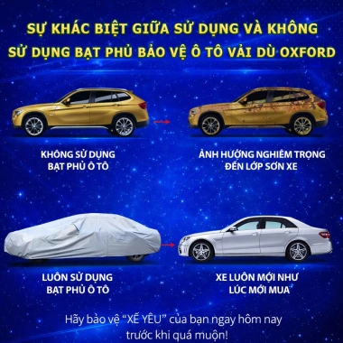 Bạt phủ ô tô vải dù Oxford 3 lớp tráng bạc - Chống nắng mưa, bảo vệ 4-7 chỗ, giá chỉ 409.699₫ 7