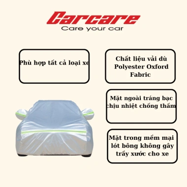 Bạt phủ ô tô vải dù Oxford Carcare chính hãng Bảo vệ xe cao cấp giảm giá 445.000đ