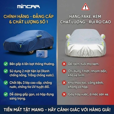 Bạt phủ ô tô vải Dù Oxford và MINCAR polyester siêu bền, chống xước, nắng, nước - Giá giảm 331.550₫ 3