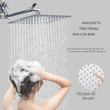 Bát Sen Tắm Đứng Inox Bóng Thiết Vuông Dẹt 20cm - Thay Thế Bát Sen Cây, Giá 49.000₫ 2