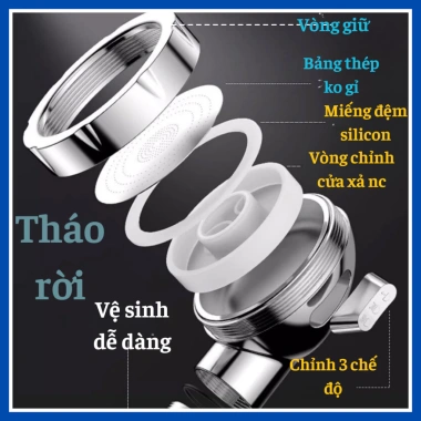 Bát sen tắm vòi hoa sen tăng áp 3 chế độ - Tay sen vhs16, giá chỉ 29.000 VND 3 Bát sen tắm vòi hoa sen tăng áp 3 chế độ - Tay sen vhs16, giá chỉ 29.000 VND 3