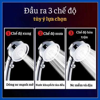 Bát sen tắm vòi hoa sen tăng áp 3 chế độ - Tay sen vhs16, giá chỉ 29.000 VND