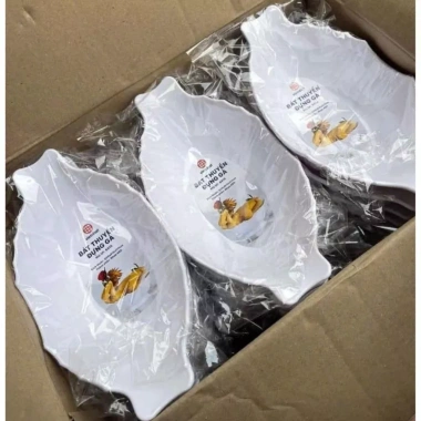 Bát Thuyền Động Gà Nhựa ABS Trắng - Đĩa Đựng Gà và Hoa Quả Cao Cấp 45.000 VND
