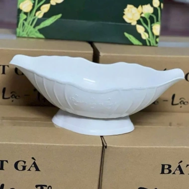 Bát Thuyền Động Gà Nhựa ABS Trắng - Đĩa Đựng Gà và Hoa Quả Cao Cấp 45.000 VND