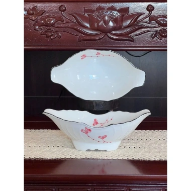 Bát Thuyền Đựng Gà Cúng Cao Cấp Bát Tràng - Men Sáng Bóng, Gốm Sứ Dày Dặn
