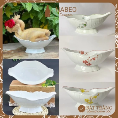 Bát Thuyền Đựng Gà Cúng Nguyên Con Gốm Sứ Bát Tràng - Đĩa Cao Cấp Giá 198.100 VND