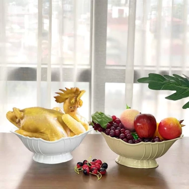 Bát Thuyền Đựng Gà Cúng Nguyên Con Nhựa PP Trắng An Toàn – Chỉ 33.900₫