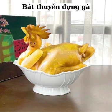 Bát Thuyền Đựng Gà Cúng Nguyên Con Nhựa Việt Nhật - Đĩa Gà và Hoa Quả, Giá 28.000đ