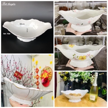 Bát Thuyền Gốm Sứ Bát Tràng Cao Cấp Đựng Gà Cúng Nguyên Con Giá 240.000
