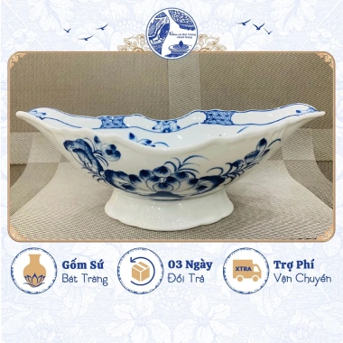 Bát thuyền sứ Bát Tràng - Đựng gà cúng, bày hoa quả bàn thờ, giá ưu đãi 320.000₫