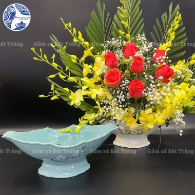 Bát thuyền sứ Bát Tràng - Đựng gà cúng, bày hoa quả bàn thờ, giá ưu đãi 320.000₫