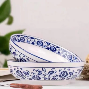 Bát tô hoa xanh size đại, giá 78k giảm còn 65k, sứ cao cấp, to cho canh gia đình