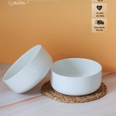 Bát tô salad sứ trắng Mono cao cấp Bắc Âu xuất khẩu - Giá ưu đãi 64,900₫