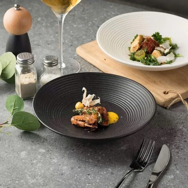 Bát tô salat thạch, bát lớn men nhám, bát hình nón, bát ramen – Đĩa nón cho nhà hàng, khách sạn, giá 38.000