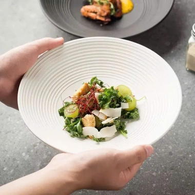 Bát tô salat thạch, bát lớn men nhám, bát hình nón, bát ramen – Đĩa nón cho nhà hàng, khách sạn, giá 38.000
