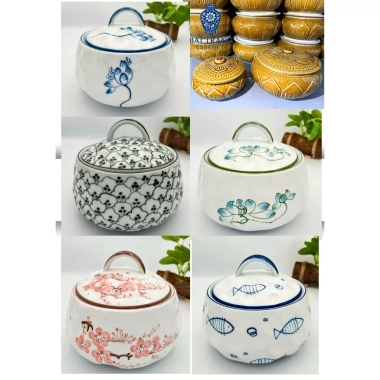 Bát Tràng Chính Hãn Âu Mỡ, Thố Gốm, Hủ Muối Dưa và Hũ Gạo - Siêu Xịn Giá 47K
