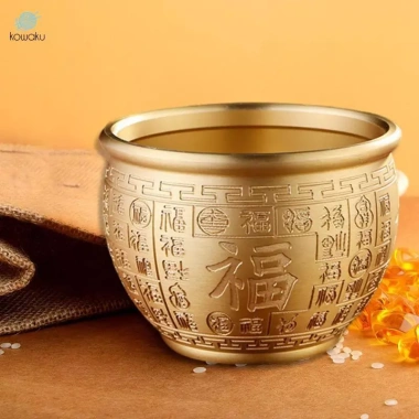 Bát Trang Phong Thủy May Mắn Quà Tặng Độ Bền Đồng Lưu Vực Trang Trí Văn Phòng 6
