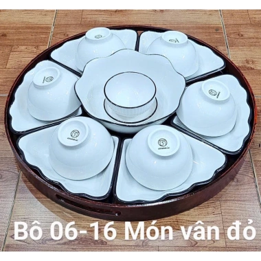 Bát Tràng séc bát sứ hoa mặt trời trắng 22 món – viền gốm siêu đẹp, chuẩn như hình, chỉ 199k 7